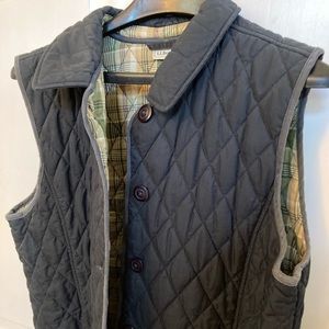 LL Bean Women’s XL Vest Quilted Black Sleeveless Pockets Zip Up
